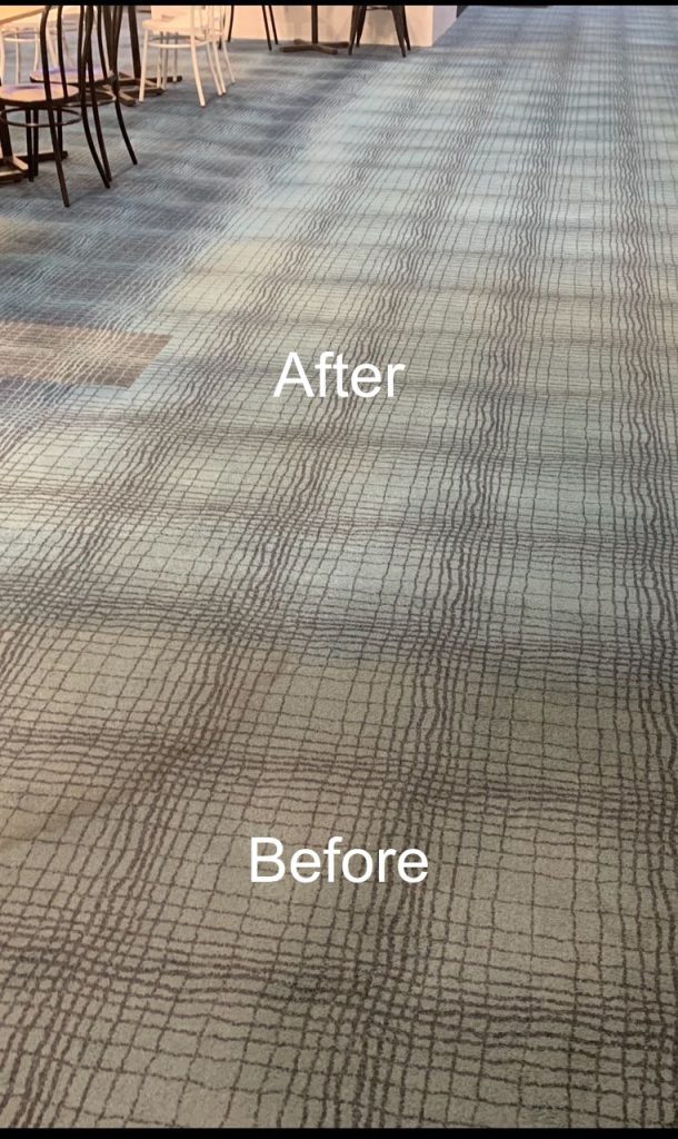 A Room Grey and Black Patterned Carpet Floor — Dryology Carpet Cleaning in Salamander Bay, NSW